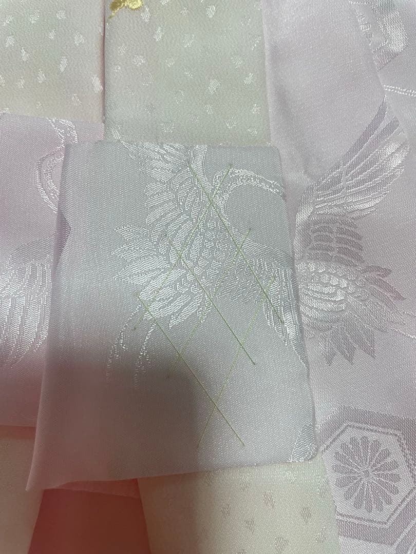 お宮参り　産着　掛け着　金駒刺繍　絞り　正絹　高級　半襟　七五三　女の子　長襦袢