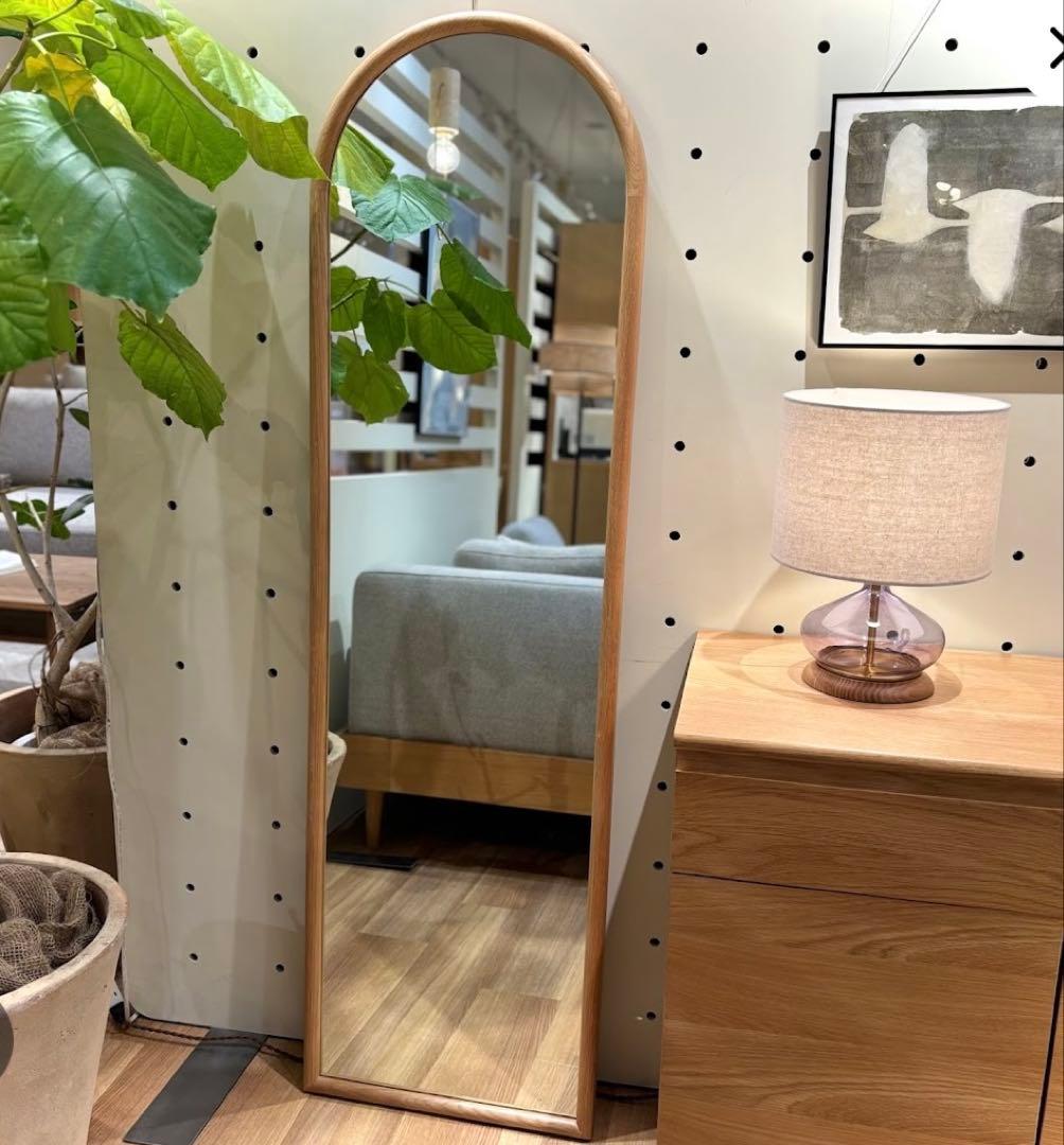 Unico 姿見 SOLK ミラー　アーチ　木製　全身鏡　北欧