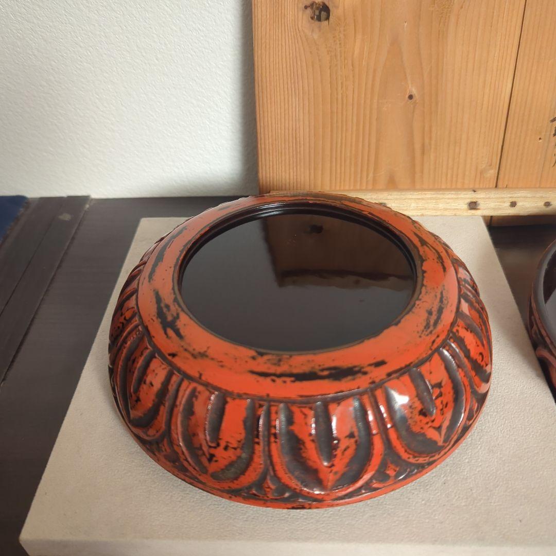 【値下げ】江戸時代　鎌倉彫喰籠　菓子器