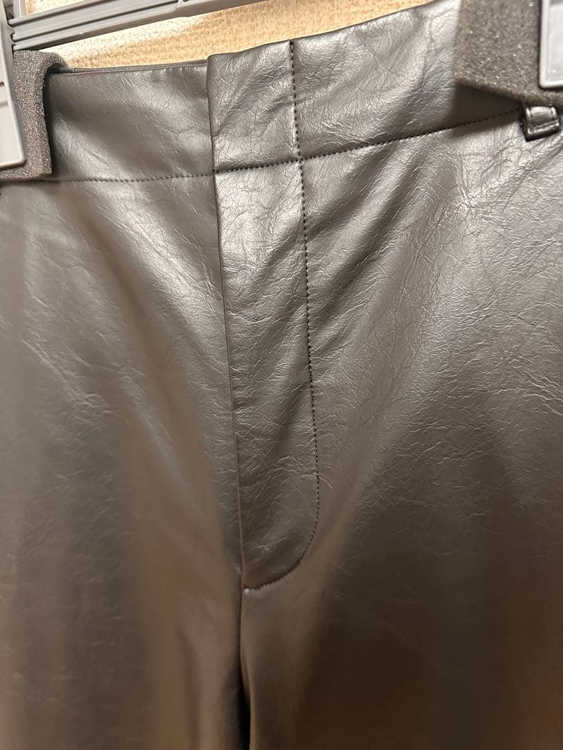 【curensology】ヴィンテージフェイクレザーパンツ　ブラック