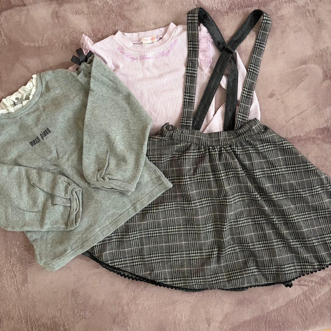 ぽてぽて様　メゾピアノ 140 トレーナー　トップス　スカート 6点セット