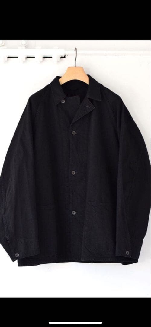 【22SS】 comoliデニムワークジャケット　BLACK