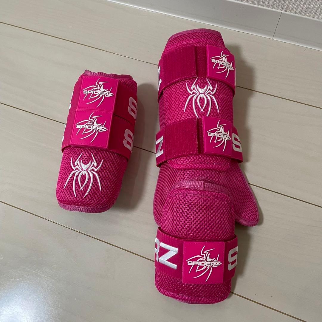 スパイダーズ フットガード エルボーガード ピンク セット