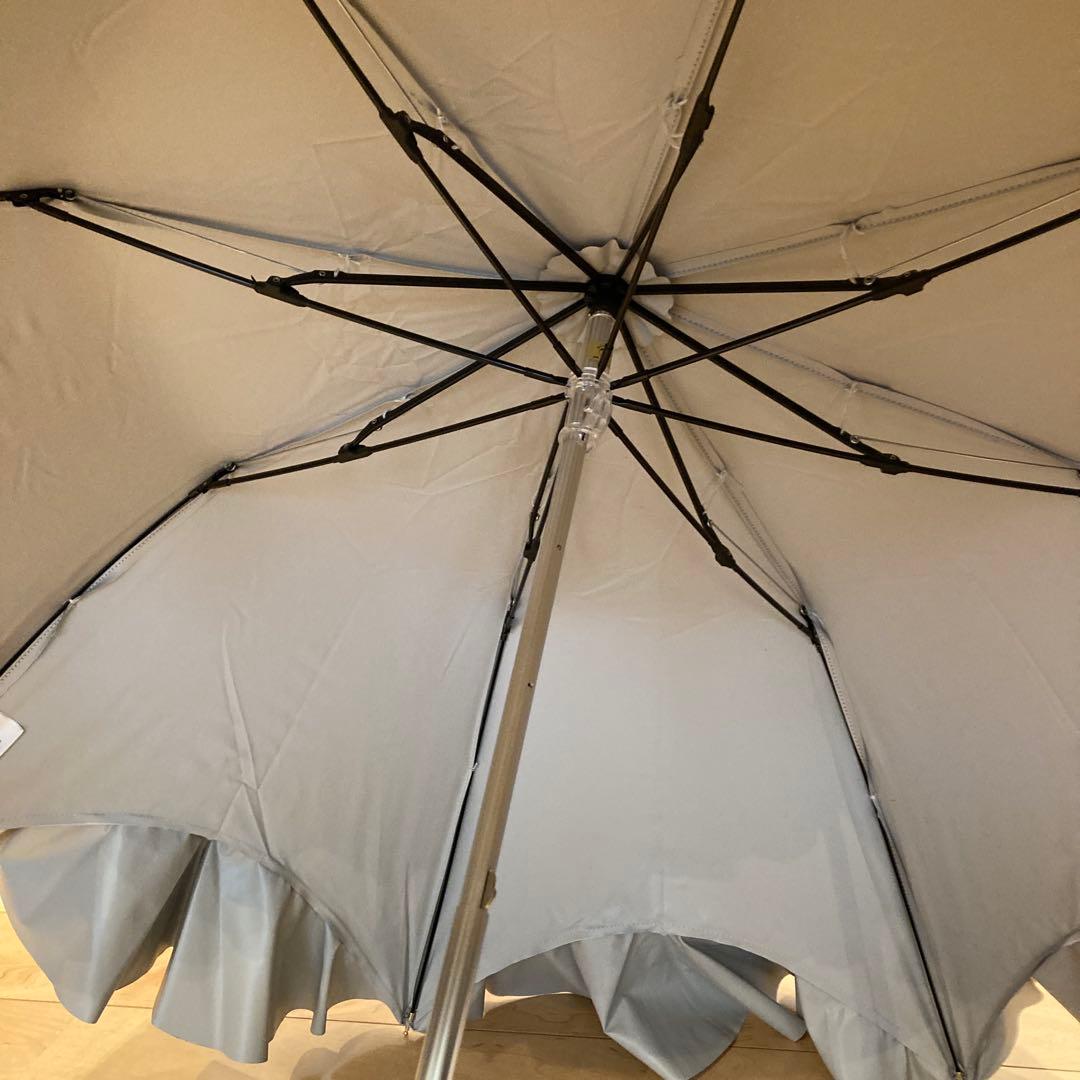 ランバンオンブルー　フリル付き晴雨兼用日傘　ベージュ
