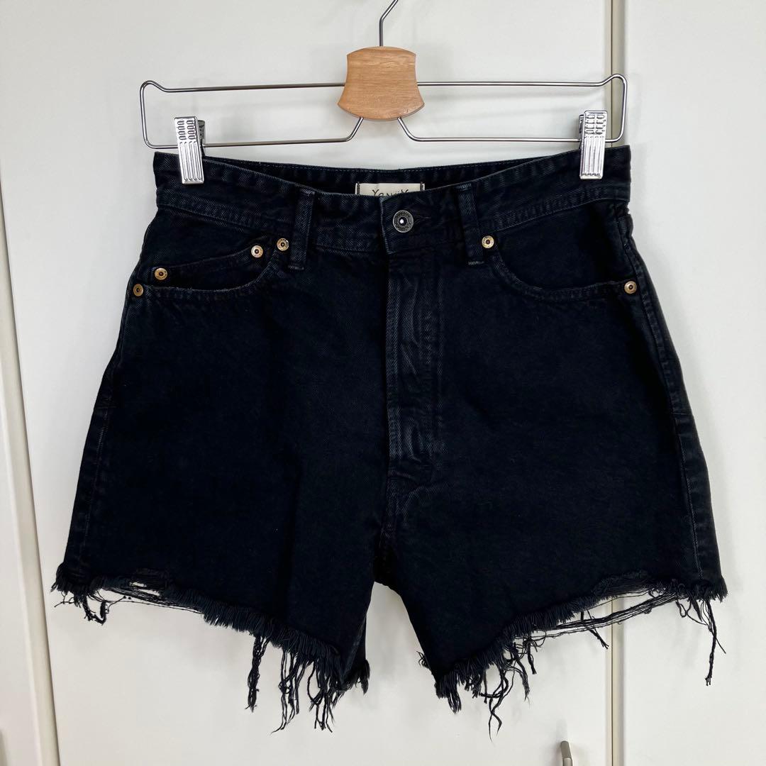 YANUK 野沢和香さんコラボ Sunny ショートパンツデニム L ブラック