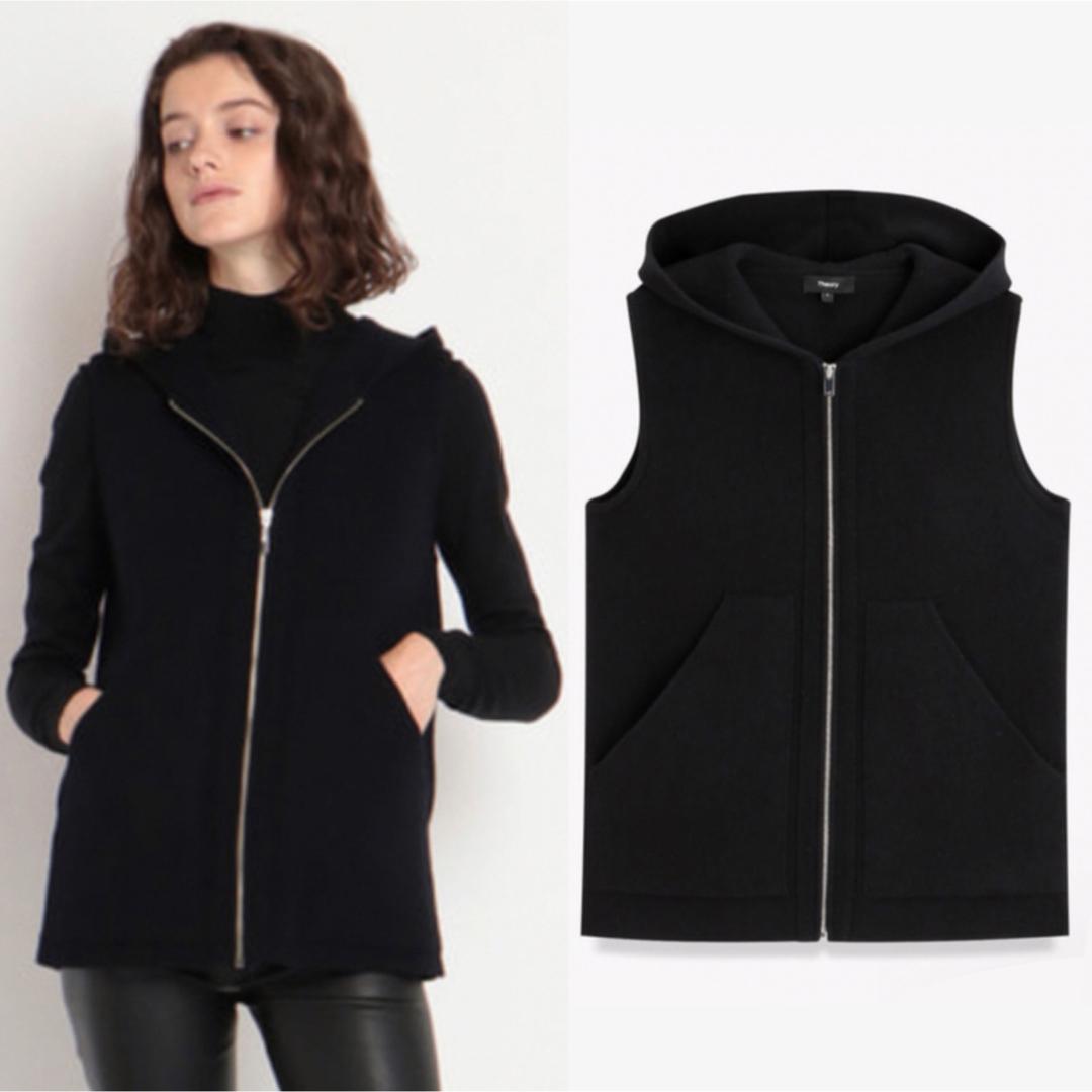 Theory★Lana Cash Hooded Vest/ニットベスト/S