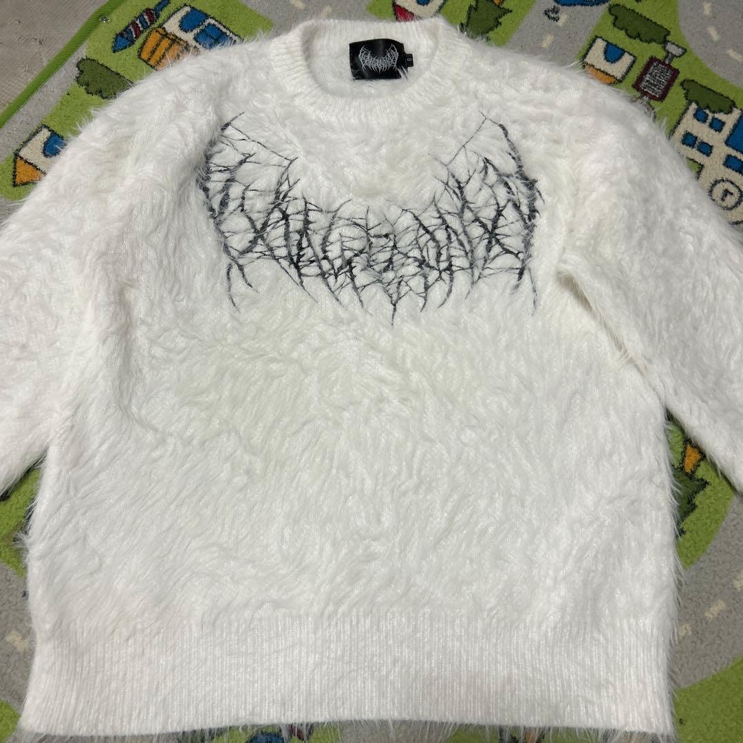 yxngbratz ヤンブラ　YB Logo Knit White ニット