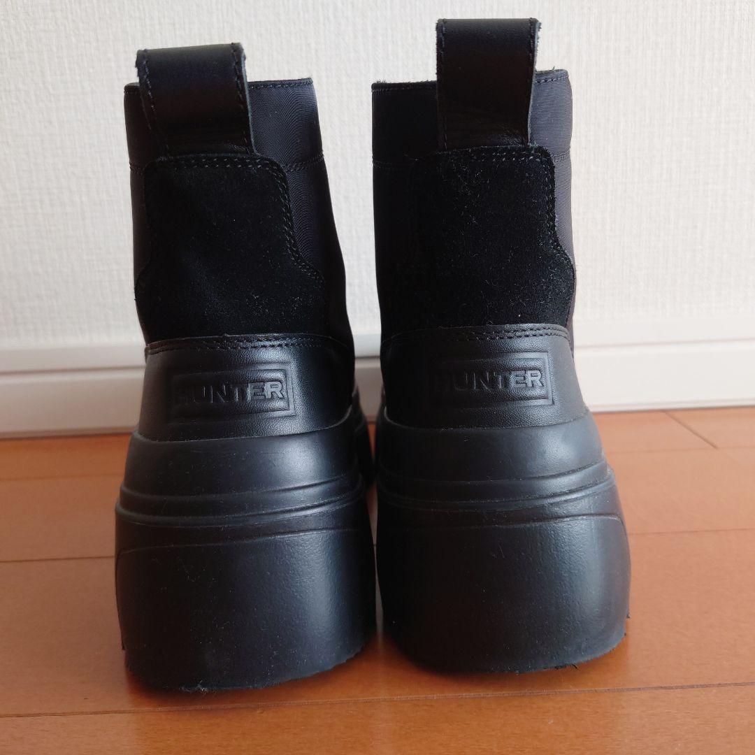 HUNTER エクスプローラー アンクル ジップ フラットフォームブーツ