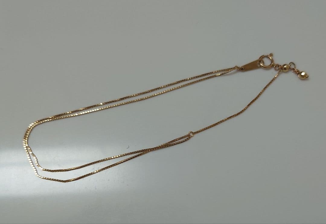 ☆agete K10ゴールド 2連チェーンアンクレット☆