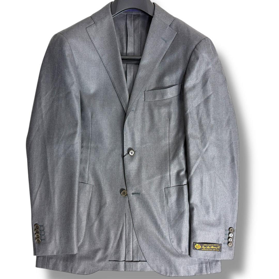 J6393 新品 リングヂャケット ロロピアーナ生地 ウールシルクスーツ 48