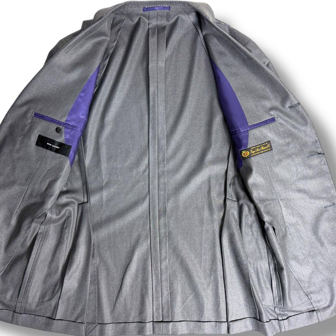 J6393 新品 リングヂャケット ロロピアーナ生地 ウールシルクスーツ 48