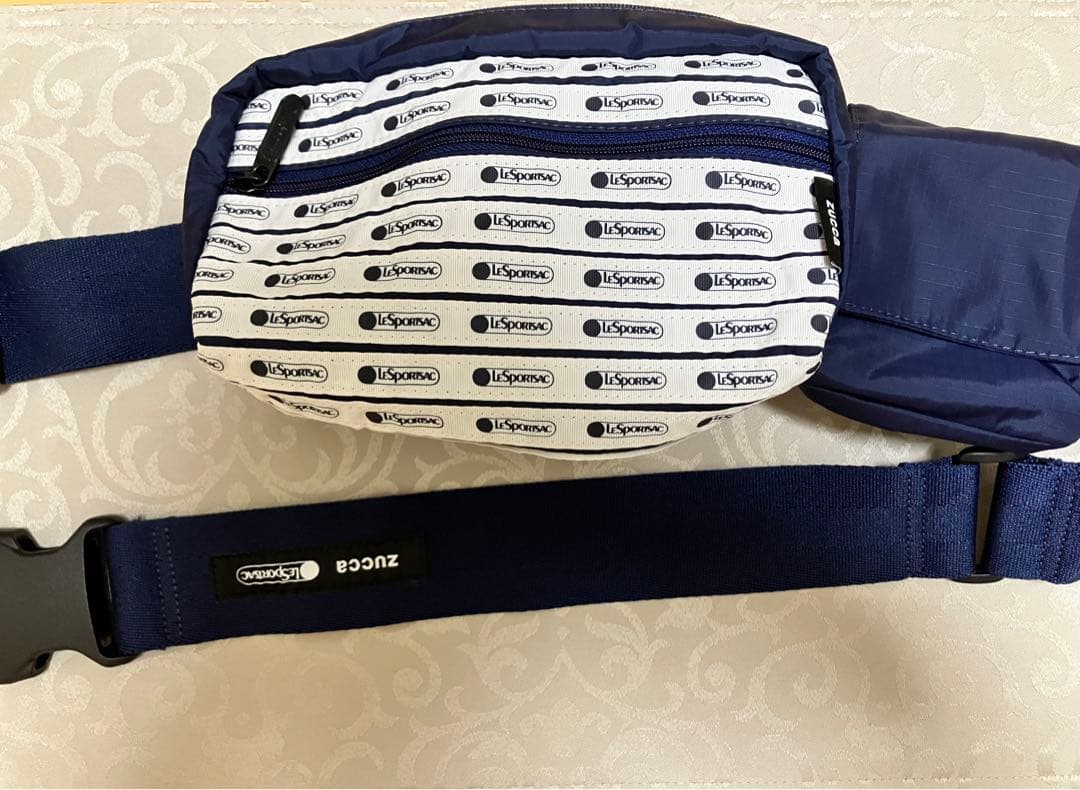 レスポートサック&ZUCCA コラボ ボディバッグ ネイビー ストライプ