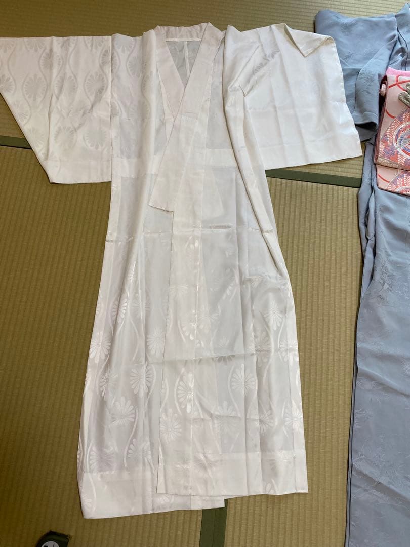 【着物5点セット】袷　色無地　水色　ママ着物　入学　卒業　お茶会