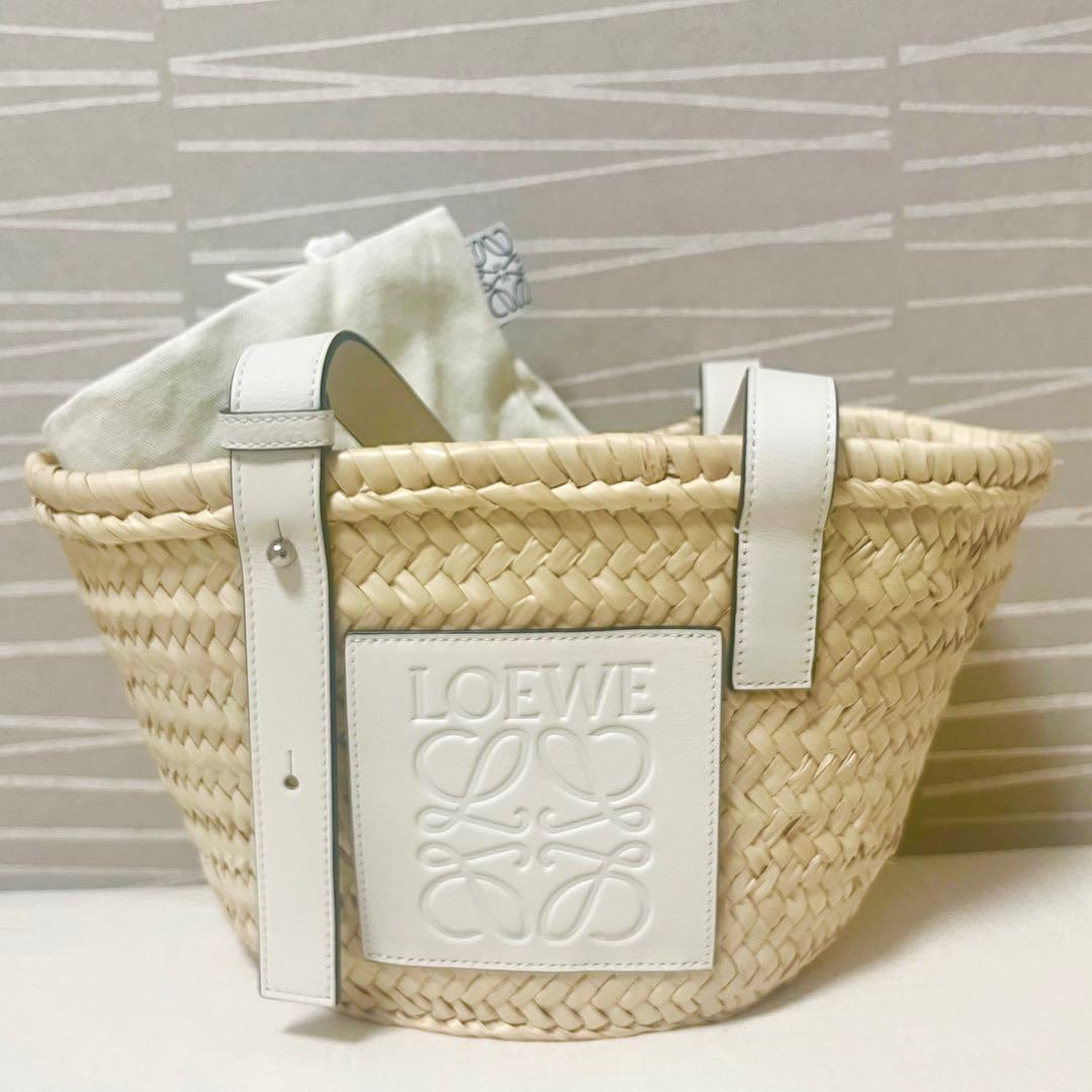 【LOEWE】バスケットバック スモール ホワイト＊専用布袋つき
