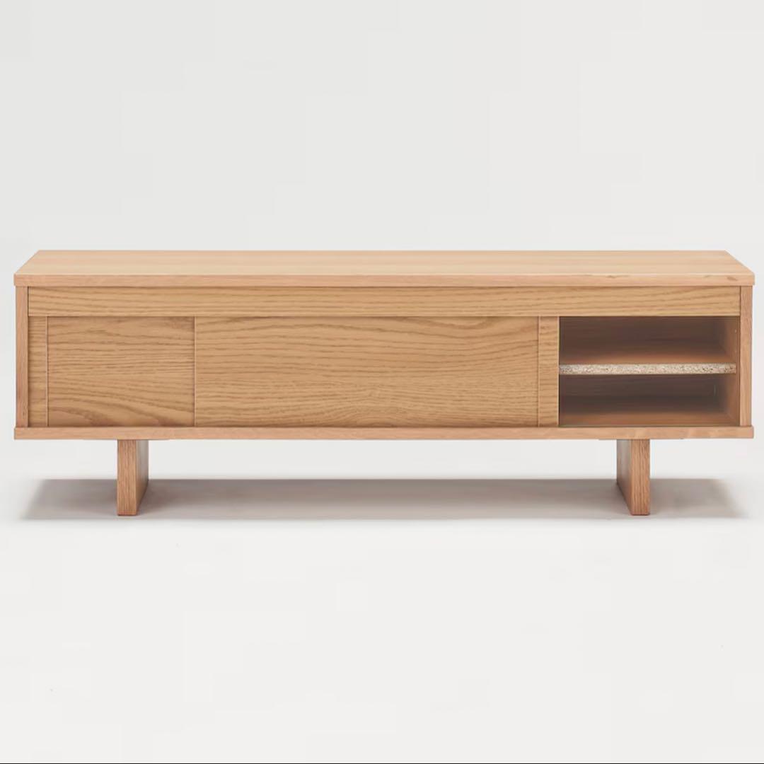 無印用品　テレビ台　AVラック　オーク材　幅110cm 引き戸
