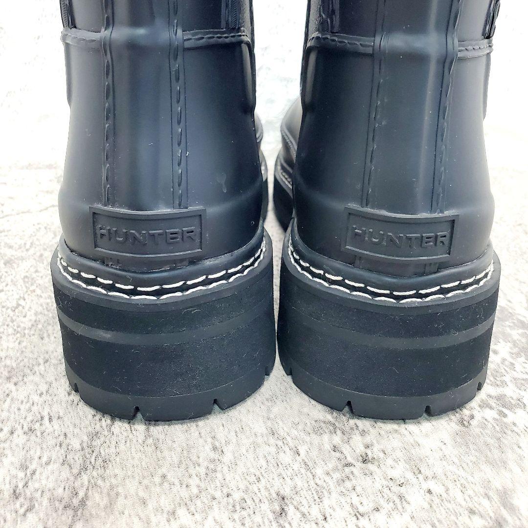 美品✨ハンター✨レインブーツ チェルシー プラットフォーム 23cm 黒