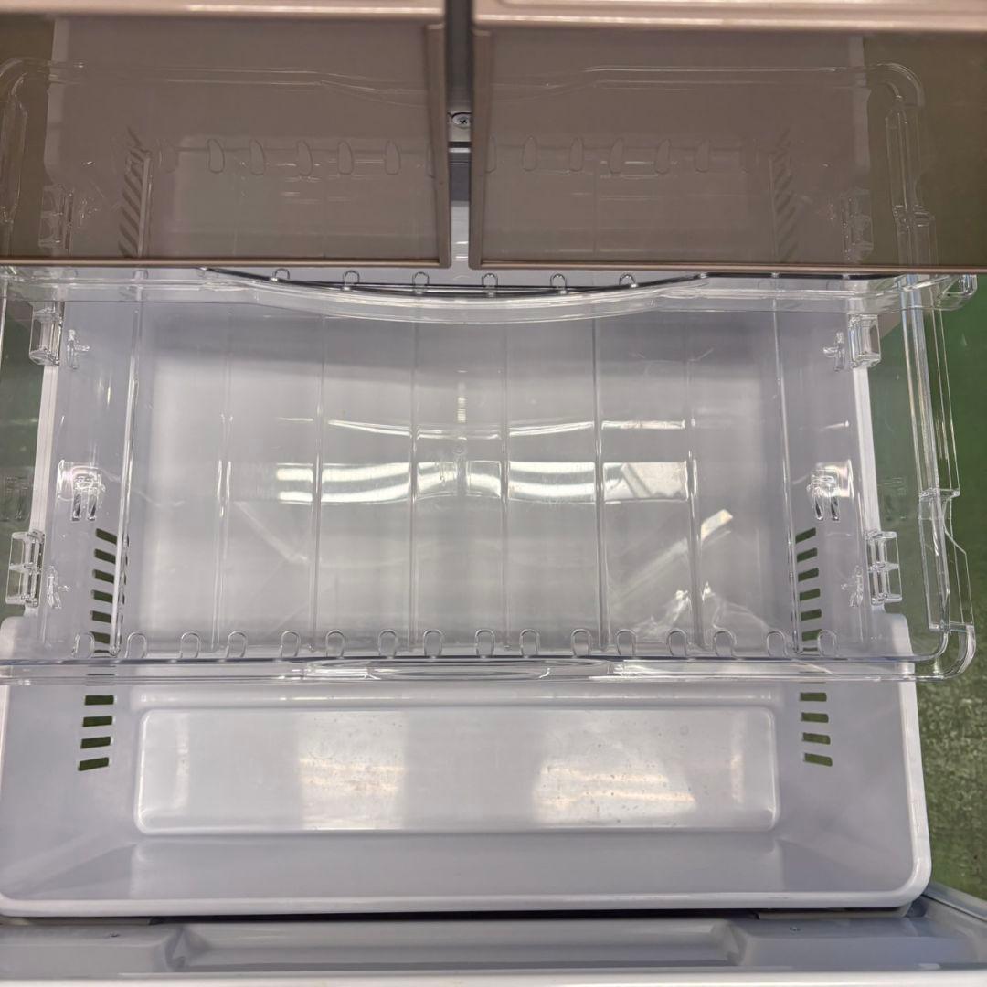 573 日立大型冷蔵庫　400L強　小型　家庭用　右開き　自動製氷　ガラスパネル