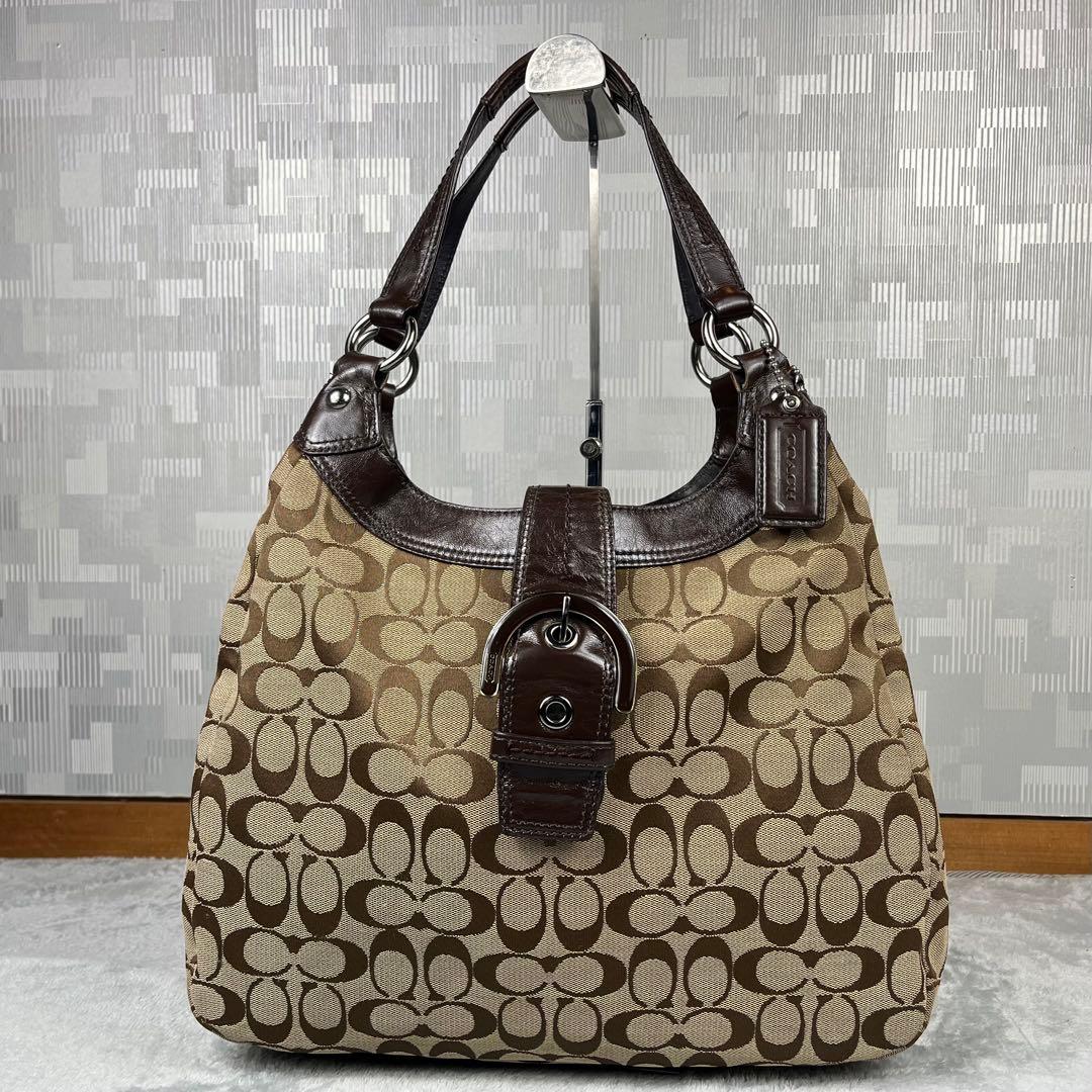 バッグ Vintage Coach Soho Bag Beige Signature