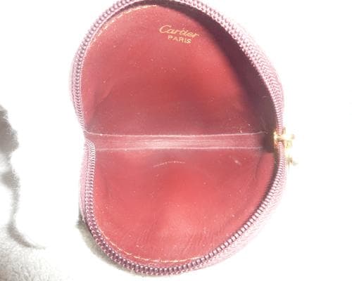 美品　カルティエ　ボルドー　マストライン　丸型　小銭入れ　ケース