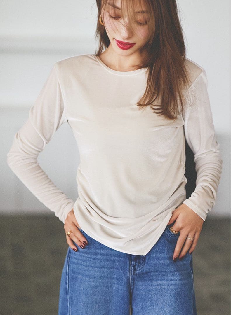 LOUNIEルーニィ★長袖ベロアトップス　36サイズ　タグ付き★新品未使用