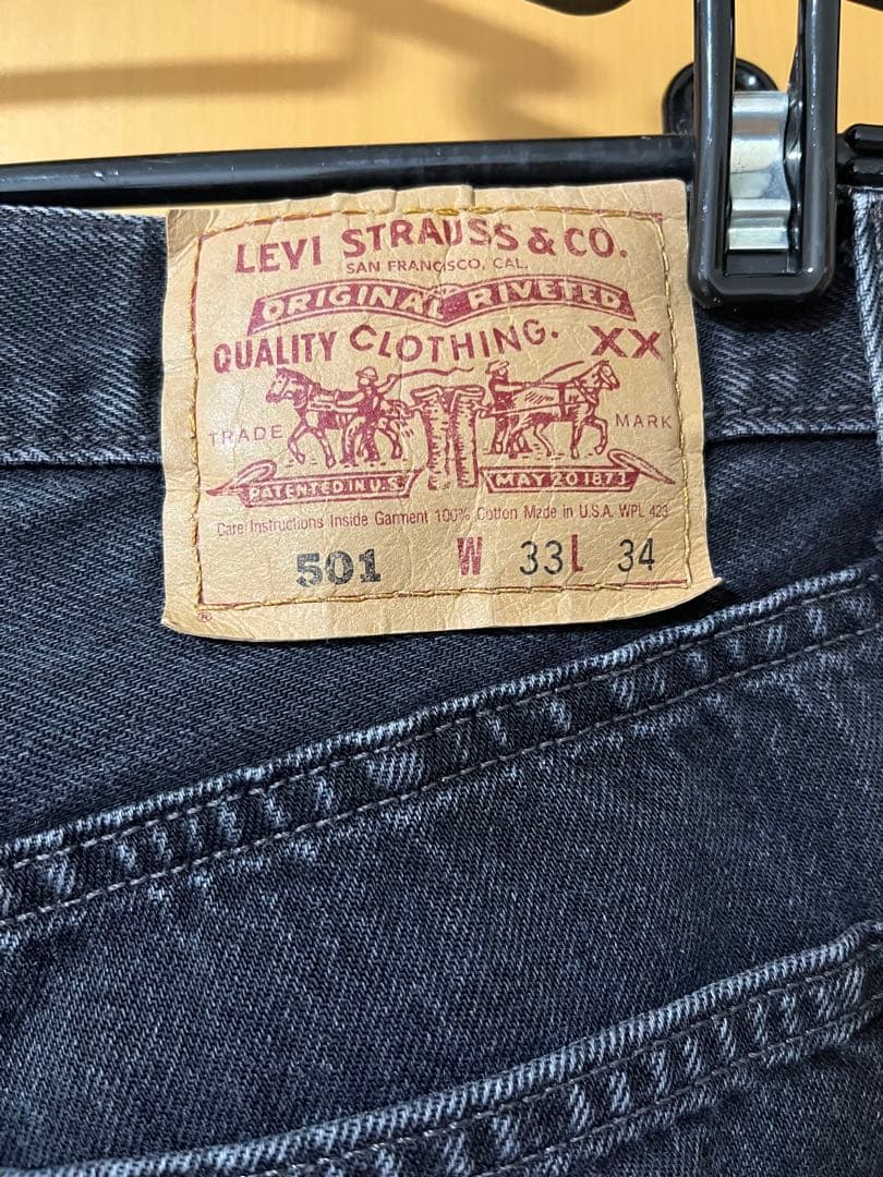90s 後染め ブラック 501 usa w33 l34 裾上げ有り