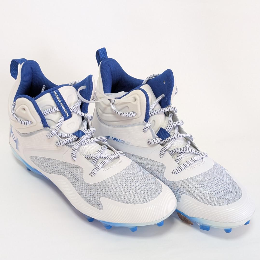 アンダーアーマー アメフトスパイク ハイカット ホワイトブルー 28.5㎝