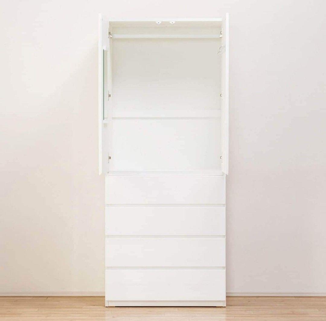 ニトリ　ワードローブ　ブレザータンス(ポルテD 80BC WH)　6月1週目発送