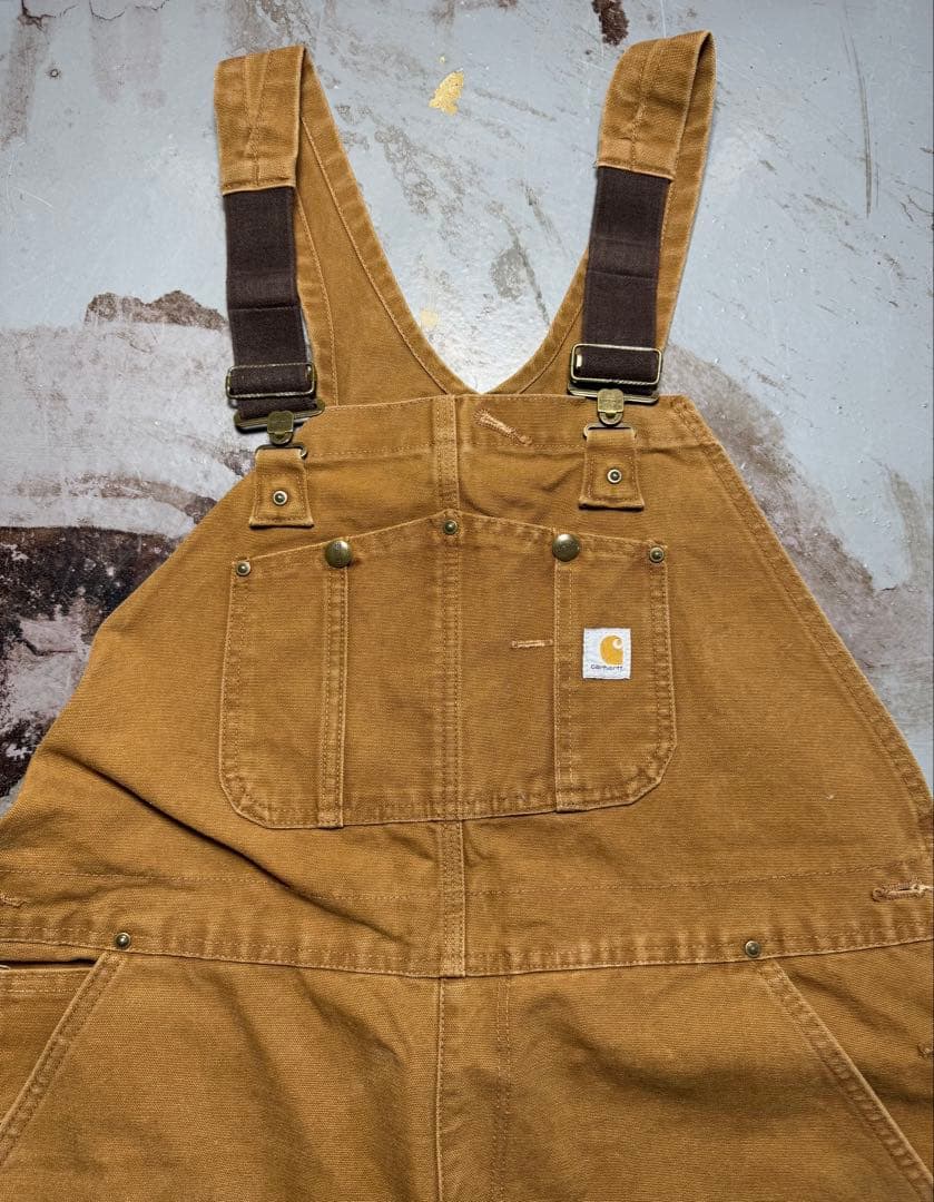 状態◎Carhartt オーバーオール ツナギ メキシコ製 ダッグ地 ダブルニー