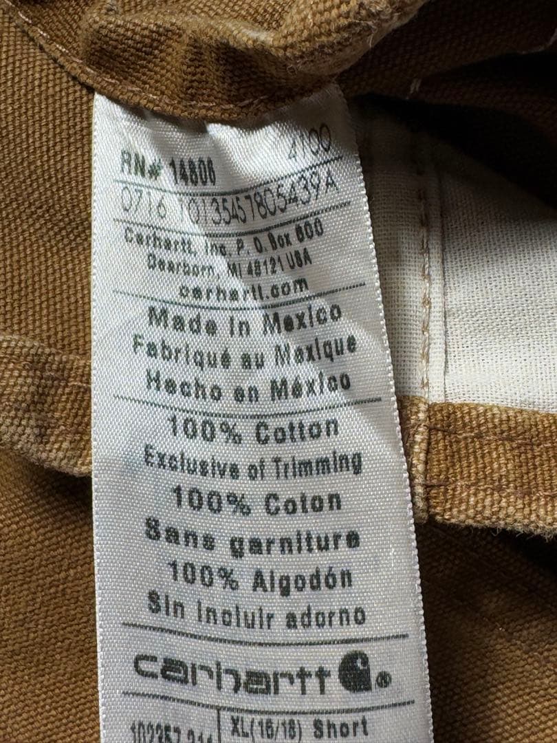 状態◎Carhartt オーバーオール ツナギ メキシコ製 ダッグ地 ダブルニー