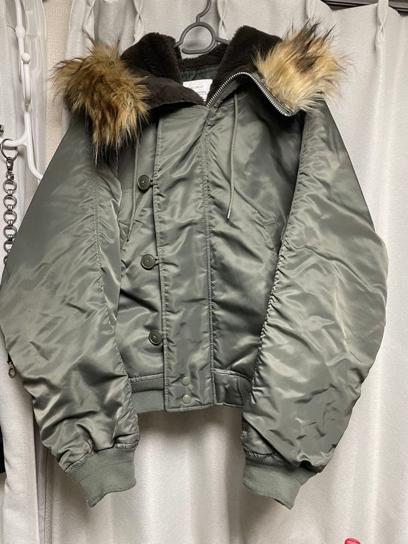 RAGEBLUE N-2Bフライト/ミリタリーファーフードブルゾン