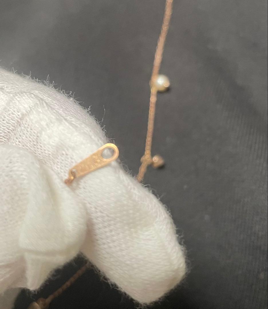 K10PG パール&メレダイヤ付ネックレス　送料無料！