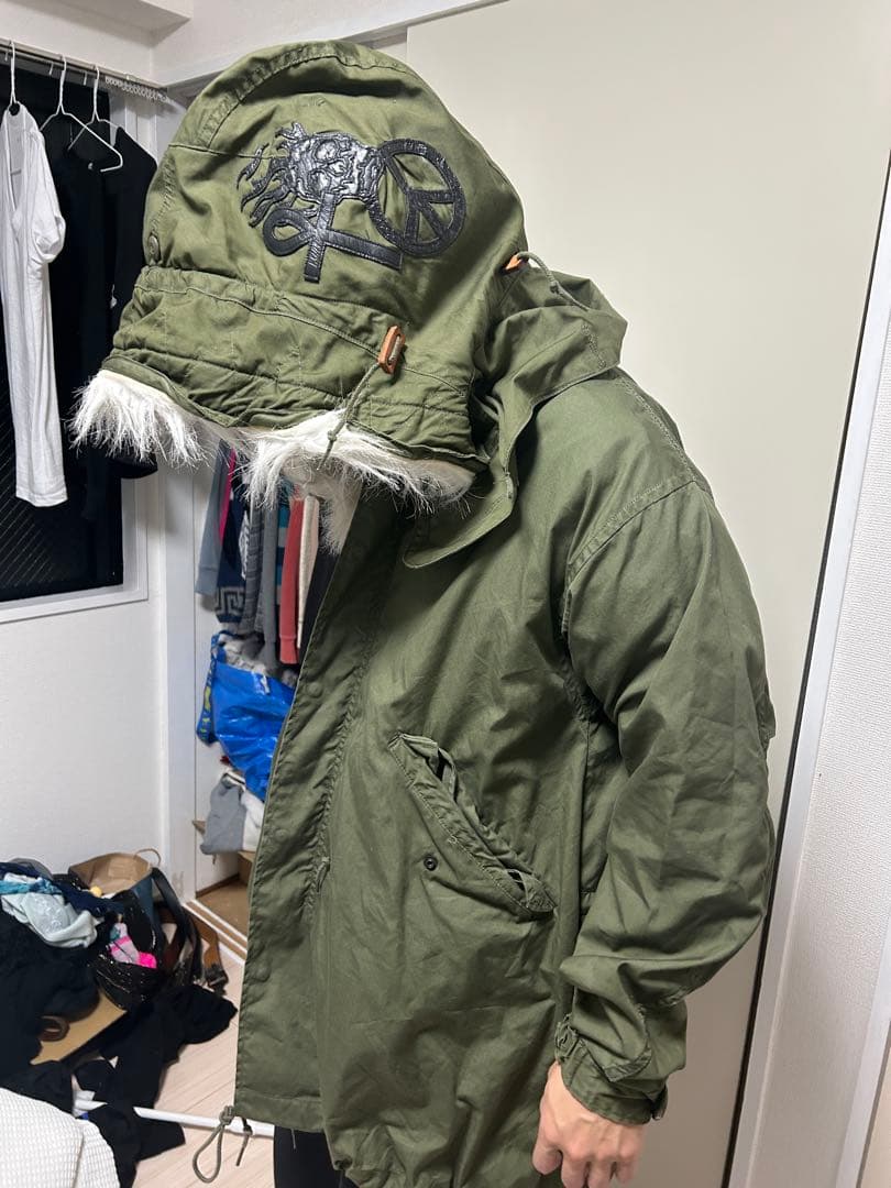 60s　70s 米軍　モッズコート　ミリタリージャケット　ビッグフード　ファー付