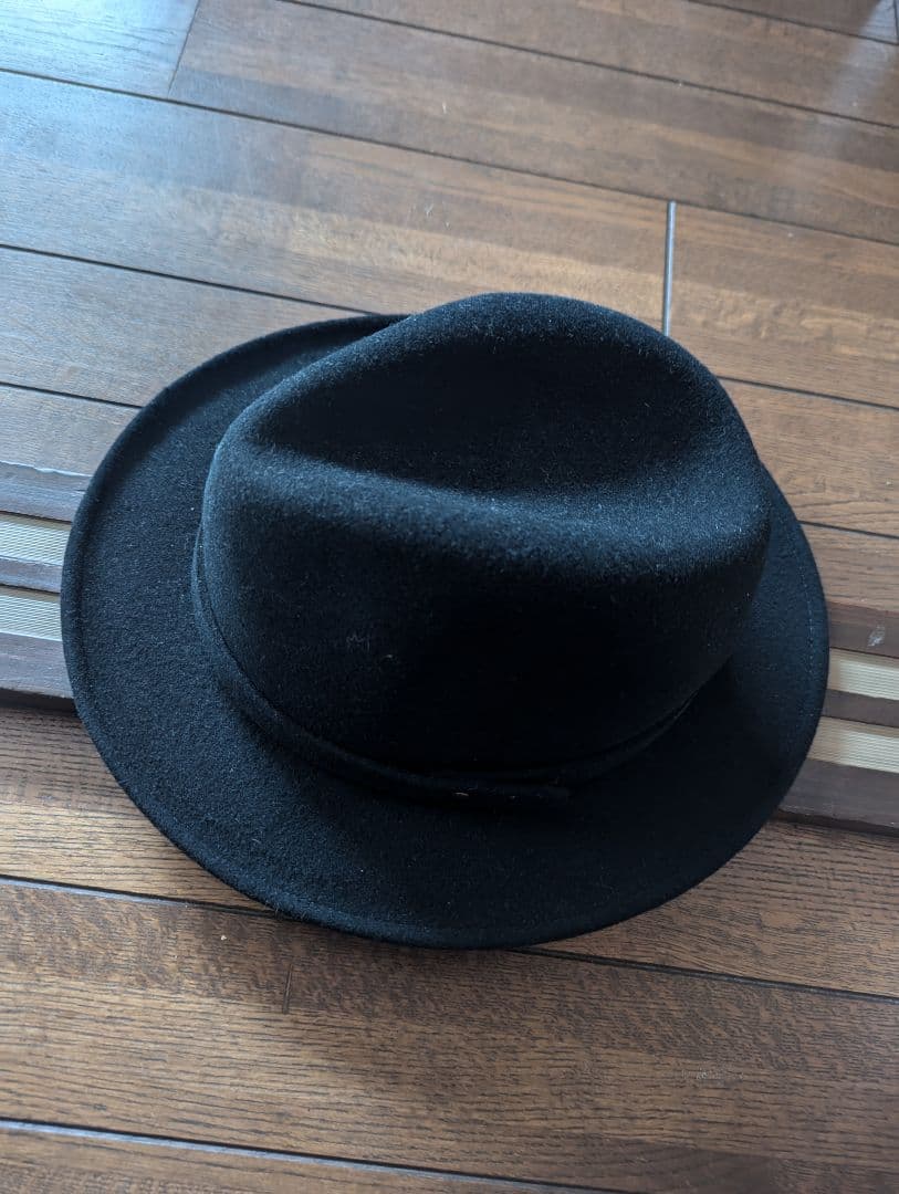 Stetson ブラック ウール カウボーイハット フェルトハット 61cm