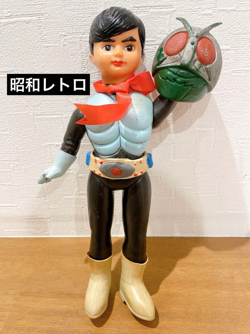 こ*じ様 旧バンダイ　仮面ライダー　スタンダードソフビ　ポピー　当時物　面取れ