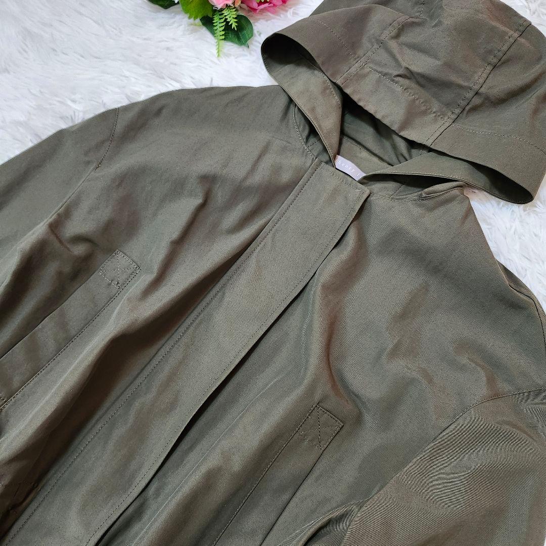 美品☆セオリーリュクス　ウォッシャブルミリタリーコート　フード　KENT　38