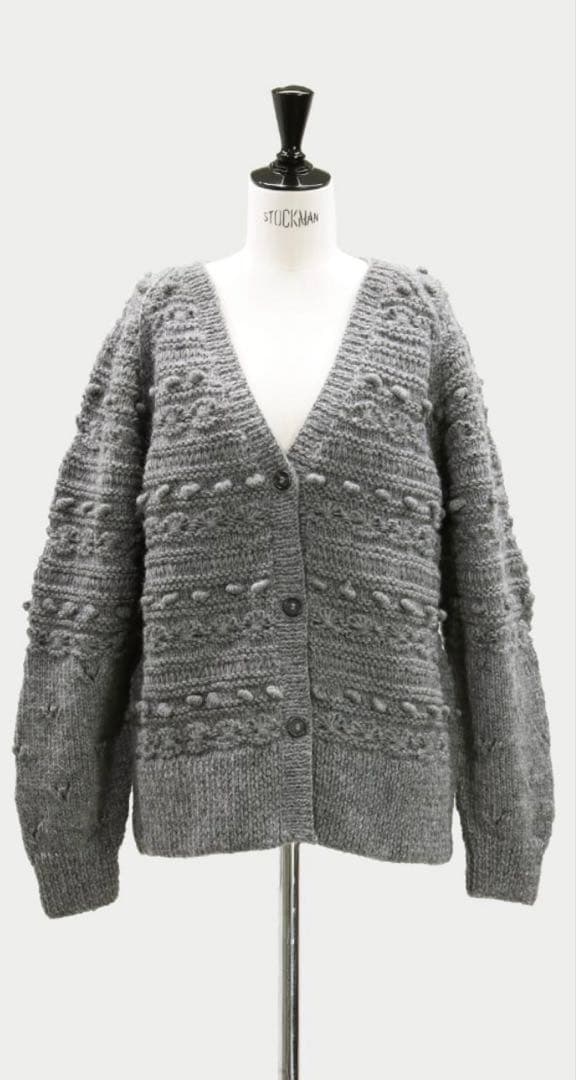 【最終値下げ】MACHATT ウールハンドニットカーディガン　グレー