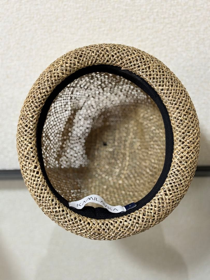 KAMILAVKA カミラフカ 麦わら帽子 キャップ 麦わら ぽんぽん