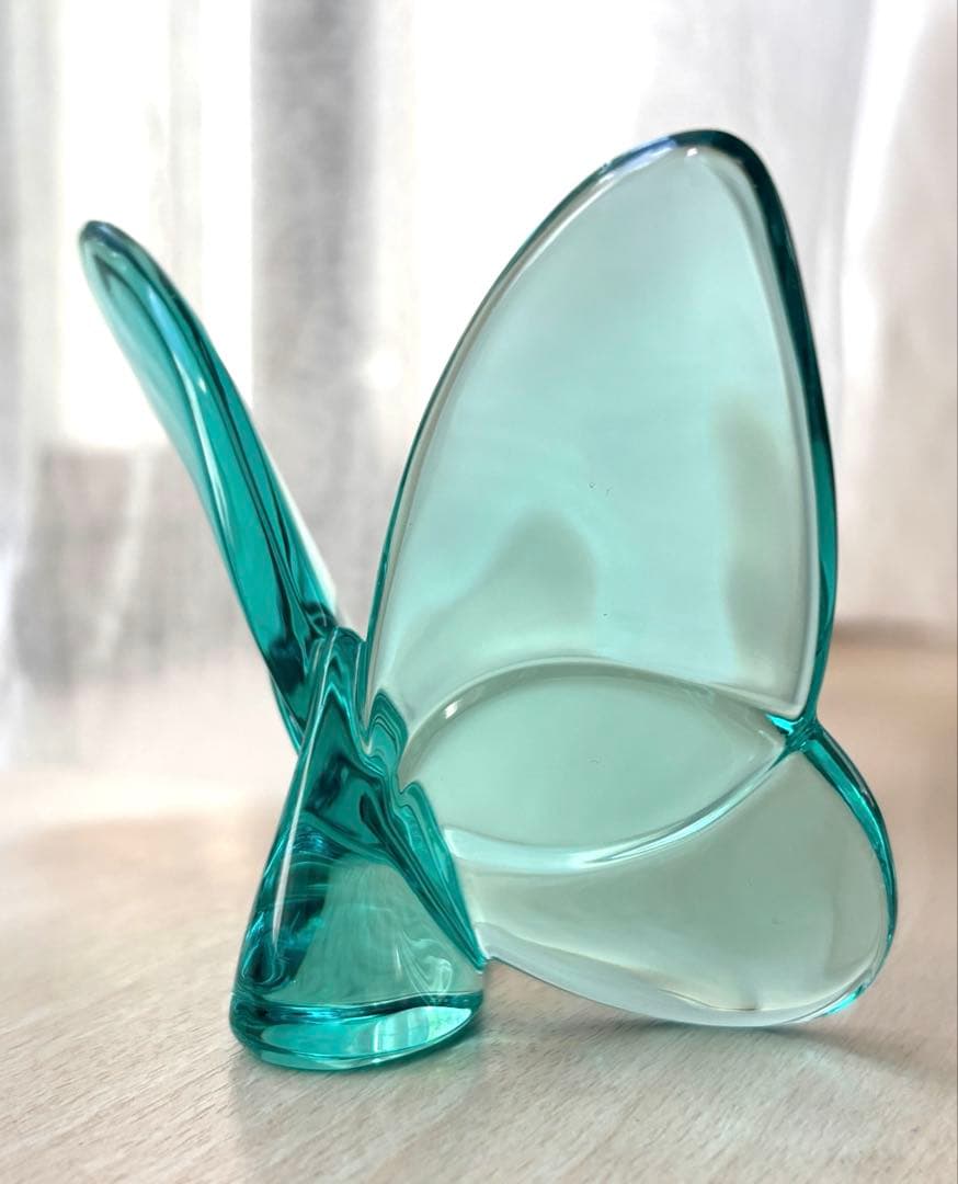 Baccarat ラッキーバタフライ置物 青緑
