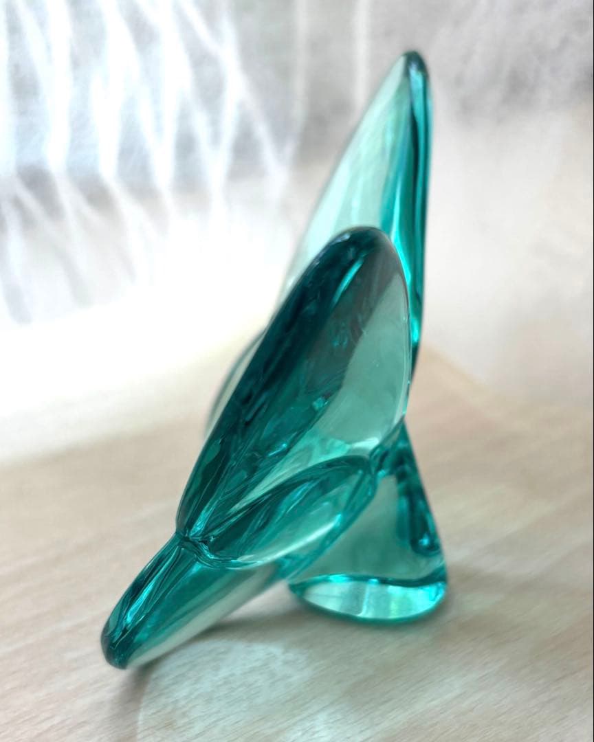 Baccarat ラッキーバタフライ置物 青緑