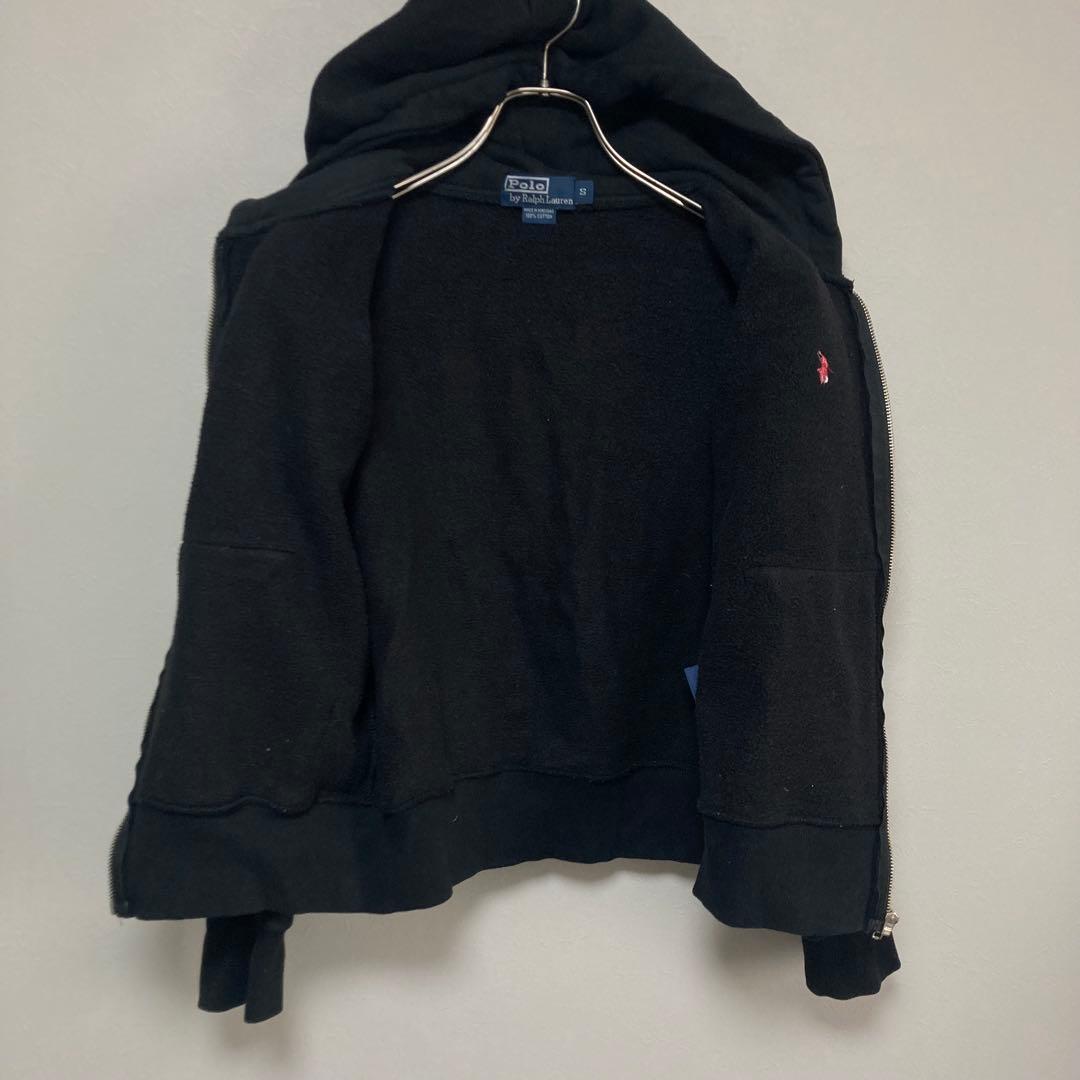 ジップアップ ポロ ラルフローレン RALPH LAUREN パーカー 黒 S
