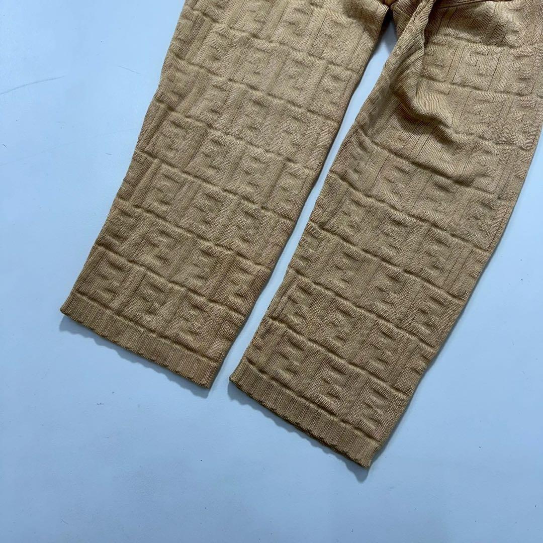 フェンディ ズッカ柄 ニットカーディガン ブラウン系 イタリア製 地模様