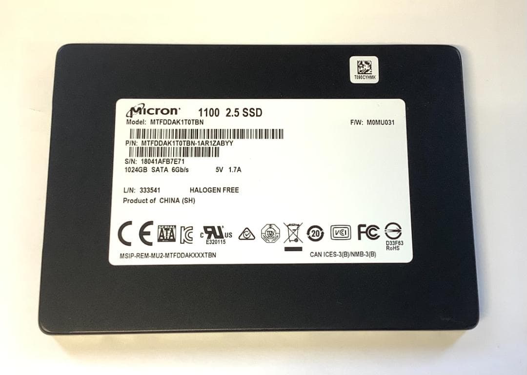 ②-WA397 Micron SATA 1TB SSD 2.5 1点
