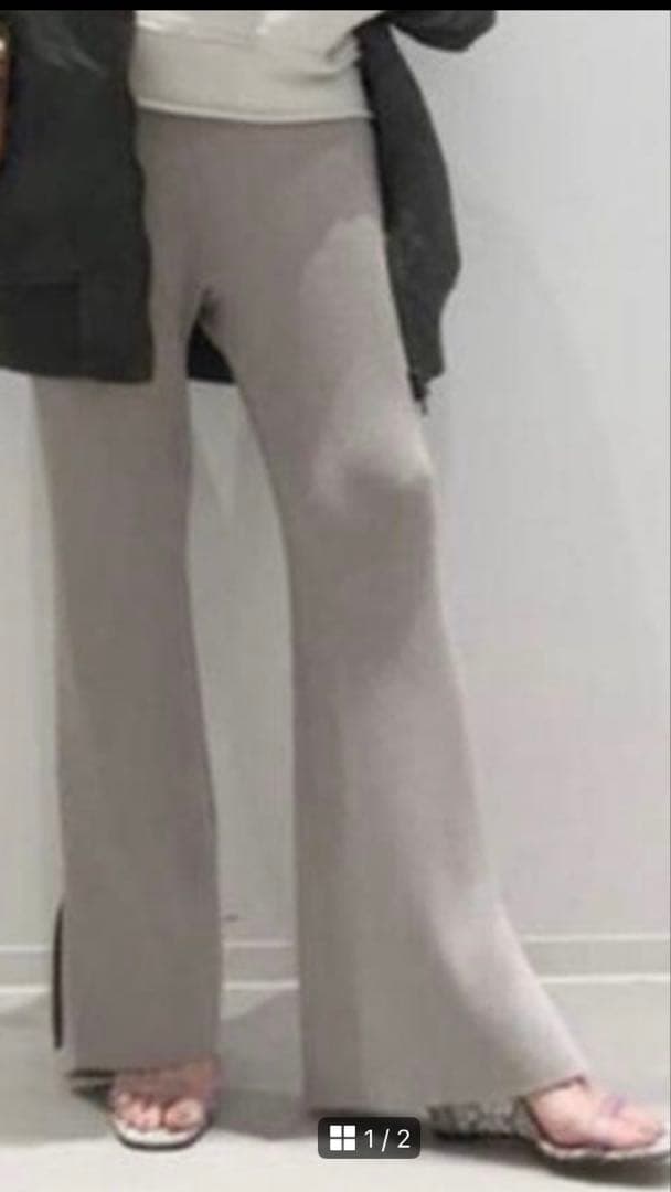 L.Appartement ベージュ　ニットパンツ Sサイズ