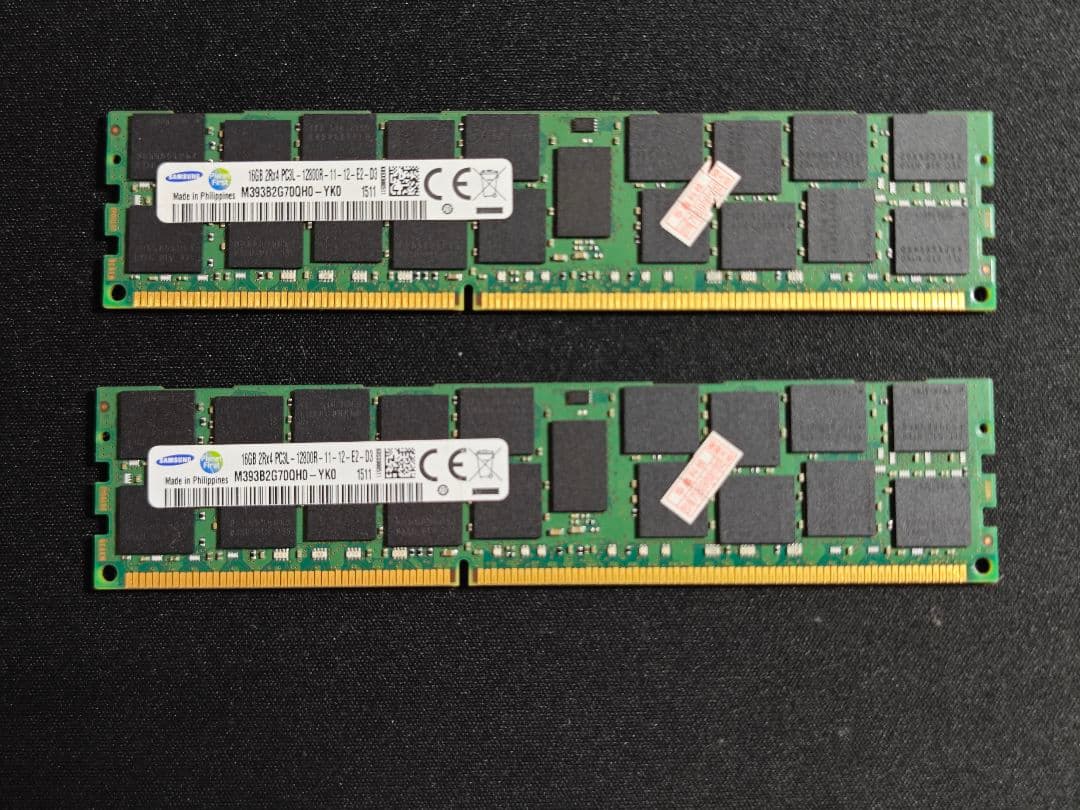 Samsung ECC DDR3メモリ 16GB 2枚セット計32GB