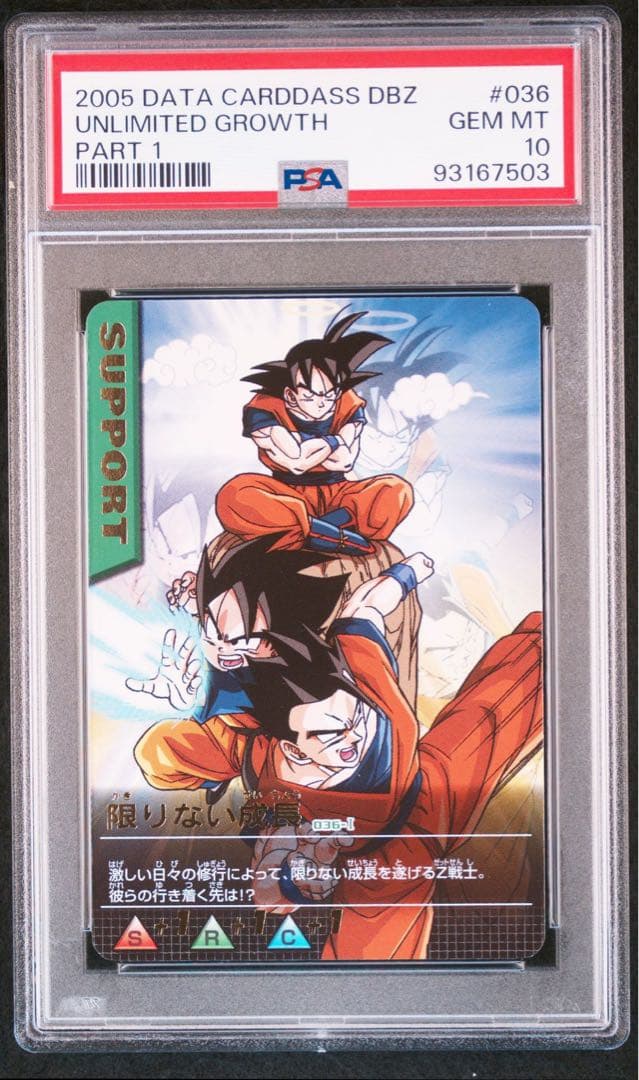 PSA10 限りない成長 レア ドラゴンボールデータカードダス　鑑定品