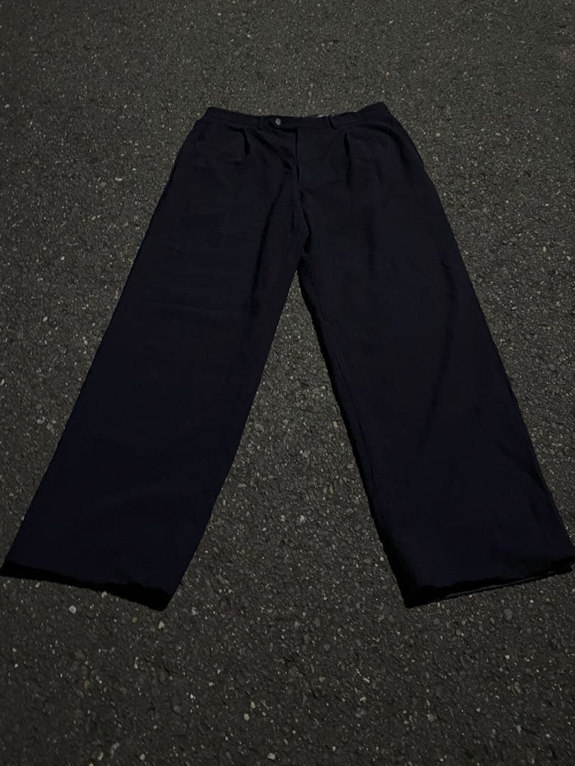 パンツ Giorgio Armani Black navy slacks