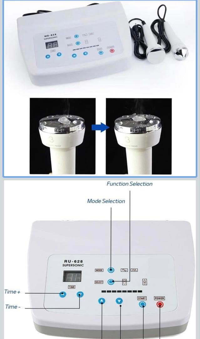 Cavitation RU-628 ダブルヘッド超音波美容器