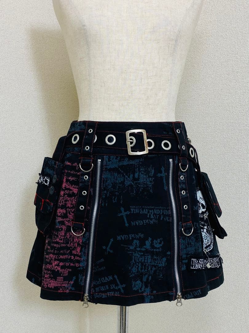 9015. 【極美品】MAD PANK フラップ プリーツ スカート