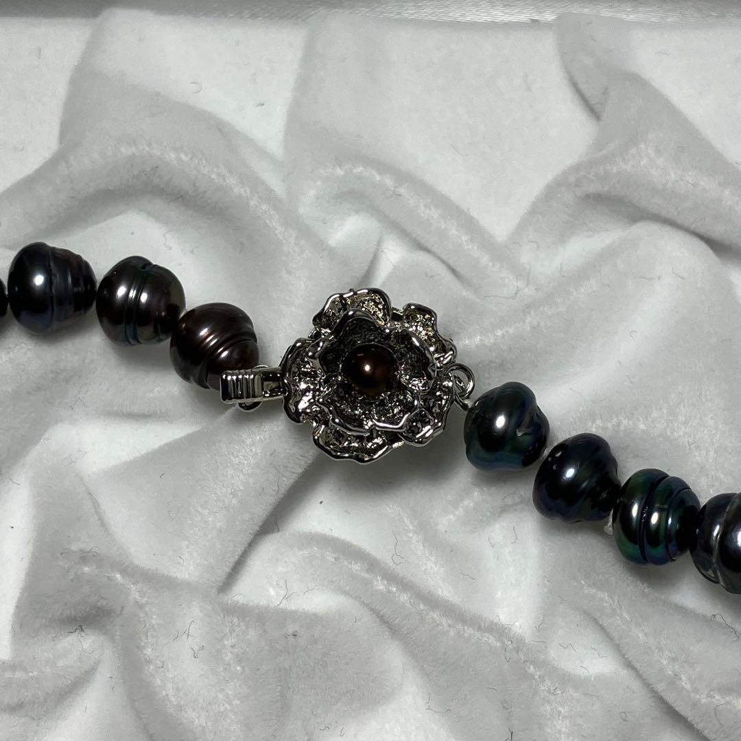 超ロング162㎝✨ 黒蝶真珠 パールネックレス 8mm珠 Silver