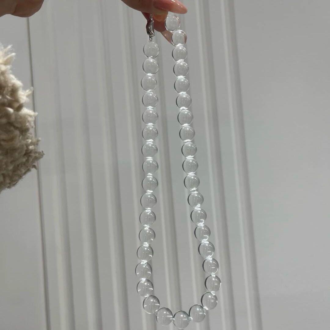 翔　天然石 本水晶 ネックレス 大粒 氷種 透き通る輝き 浄化x2点